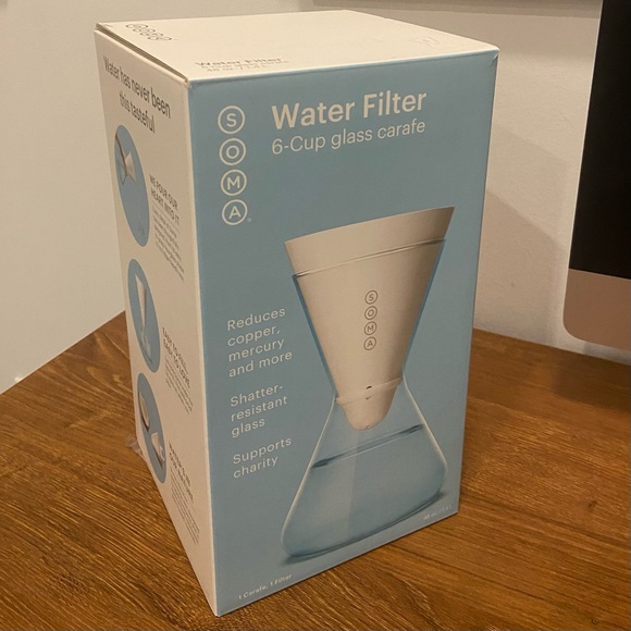 Soma - 6 Cup Glass Carafe Water Pitcher 1.35 Liters/48 Oz - NWT in Box - Picture 6 of 17